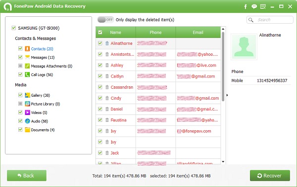 Merestore Kontak yang Hilang Atau Terhapus Dengan Menggunakan Android Data Recovery 4