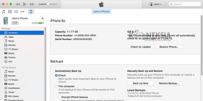 Cara Mudah Backup Data iPhone iOs 10 via iTunes